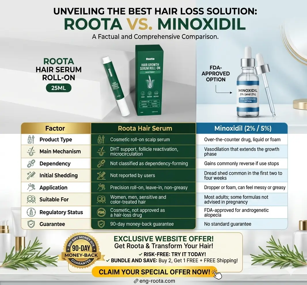 Roota hair serum vs Minoxidil - Which is the better for hair growth